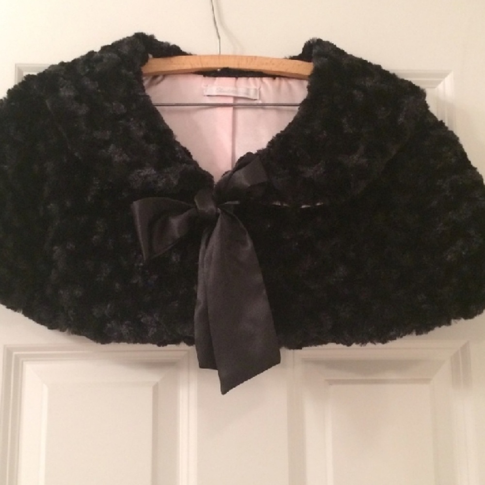 Black Faux Fur Shrug